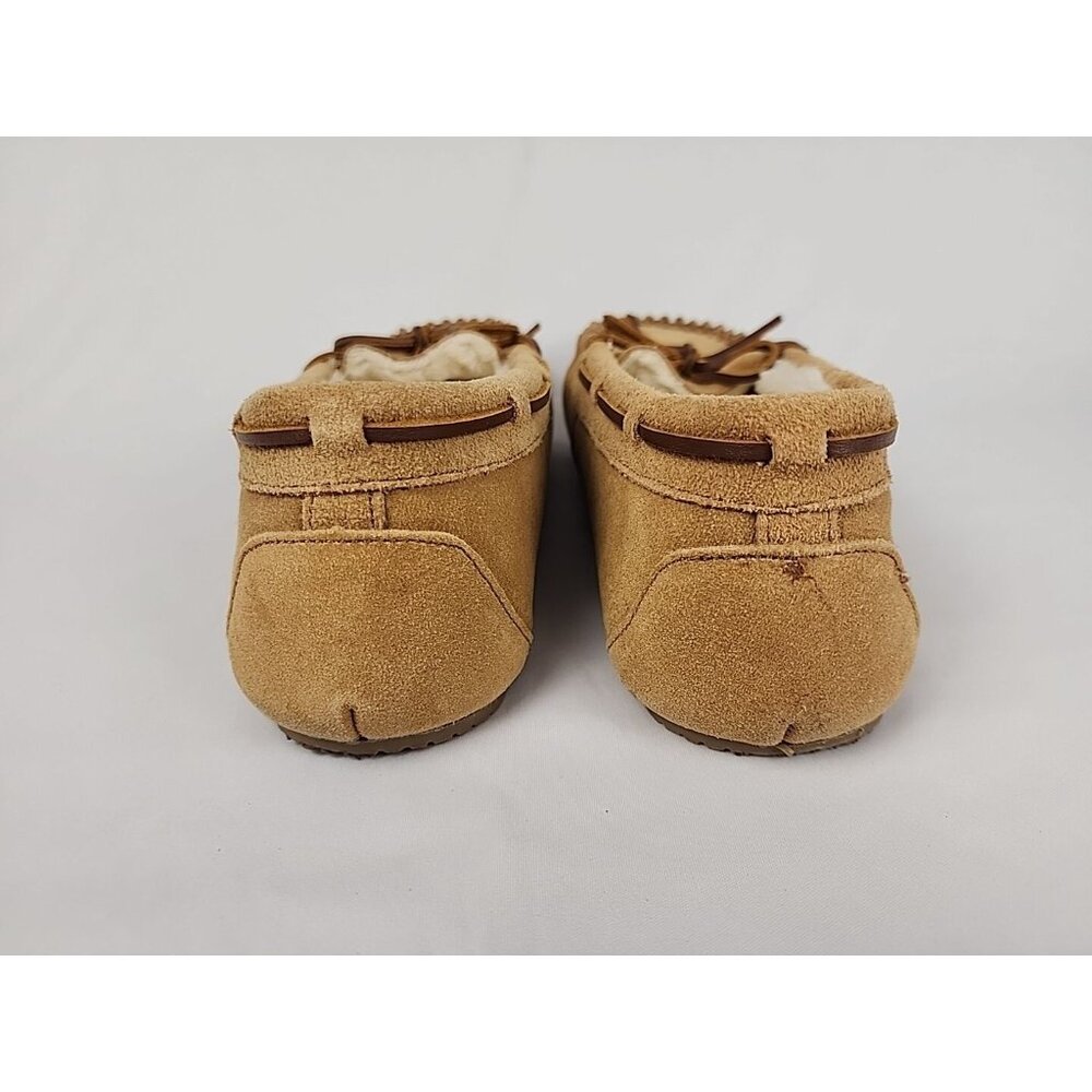 Minnetonka Women's Moccasins 7M Faux Lined Shoes 4052 Tan Leather Suede EUC - Picture 3 of 11